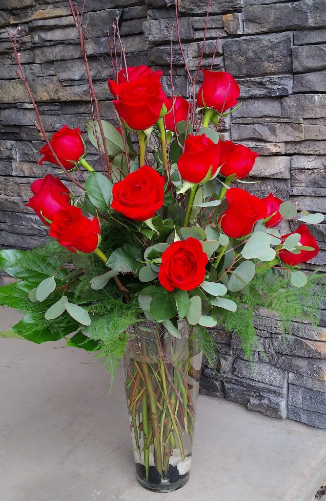 Flower Shop West Kelowna | Passionate Blooms Floral Design | Red roses vase arrangement